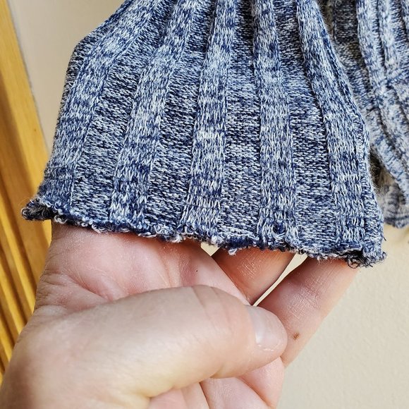 FREE PEOPLE Blue Ribbed Ruffled Sweater - Picture 11 of 16